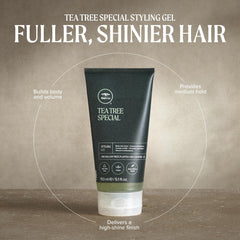 Tea Tree jar open revealing smooth gel for easy styling