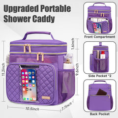 Tealari heavy-duty metal hook hanging the caddy in a shower for hands-free storage