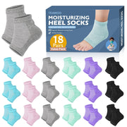TEAWOO front view of packaged 18-pair heel socks showing variety and value
