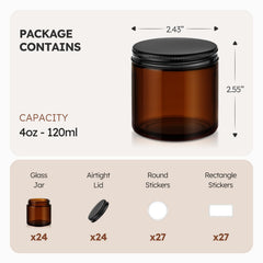 Tecohouse amber glass jar open with cream inside, practical cosmetic storage