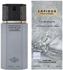 Ted Lapidus bottle detail close-up highlighting spray nozzle and finish benefit: precise application