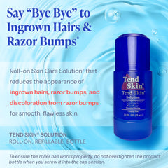 Tend Skin roll-on application close-up demonstrating precise, mess-free treatment