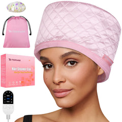 TEPENAR front view pink heat cap showing full head coverage and comfort