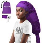 TEPENAR front view of purple extra-large hood showing roomy fit and elastic opening benefiting comfortable styling
