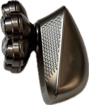 TEPOTZ shaver front view showing pale silver body and LED display for clear battery feedback