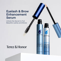 TEREZ & HONOR before and after brows demonstration showing fuller looking eyebrow results