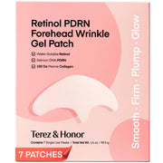 TEREZ & HONOR front packaging showing seven forehead wrinkle patches and benefits