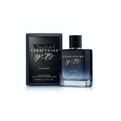 Territoire bottle front packaging showing clean design and refined masculinity