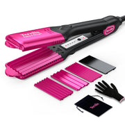 Terviiix front view showing pink crimper and handle for easy styling