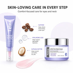 Tetea neck cream texture close-up demonstrating smooth, non-greasy hydration