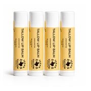 texas tallow products front packaging showing four unscented balm sticks for easy access
