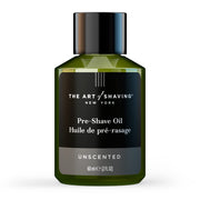 The Art of Shaving front bottle shot showing unscented oil for smoother shaves