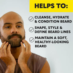 The Beard Club cedar oil bottle close-up demonstrating hydration and woodsy scent