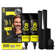 The Beard Club front packaging showing medium brown kit and clear labeling, convenient storage