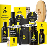 The Beard Club front packaging showing full grooming kit benefits