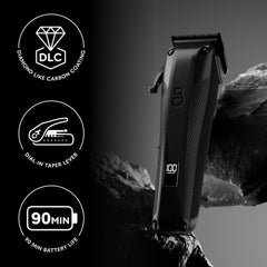 The Beard Club blade close-up showing DLC coating and sharp teeth for precise cutting