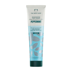The Body Shop peppermint foot cream front tube showing label and size benefits