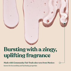 The Body Shop pink grapefruit gel texture close-up showing smooth spreadable formula