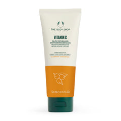 The Body Shop product front packaging showing vitamin C scrub for brightening