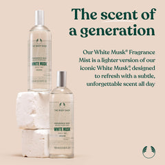 The Body Shop White Musk spray nozzle close-up for easy application benefit