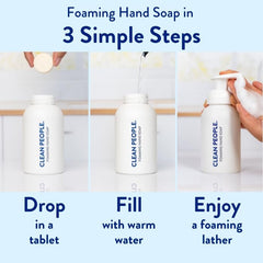 THE CLEAN PEOPLE filled 8 fl oz bottle with clear label and volume view