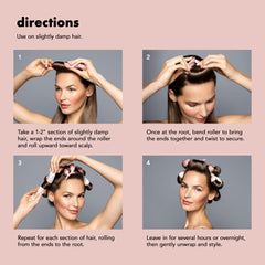 The Hair Edit roller wrapped in hair demonstrating secure hold and defined curls