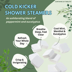 The Herbal Zen Cold Kicker tablets close-up showing tablet shape and potent aroma