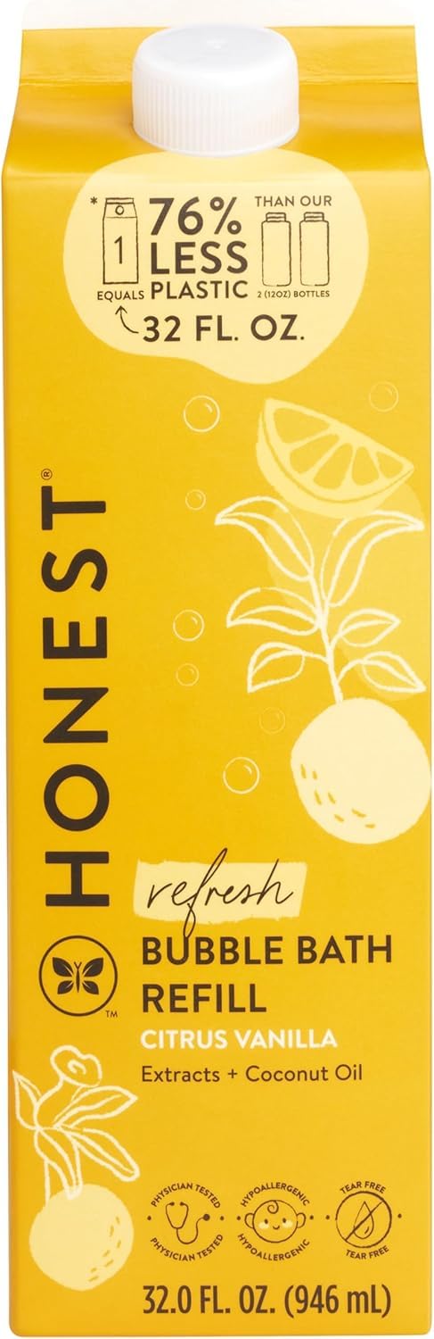 The Honest Company front carton showing citrus vanilla refill and eco benefit