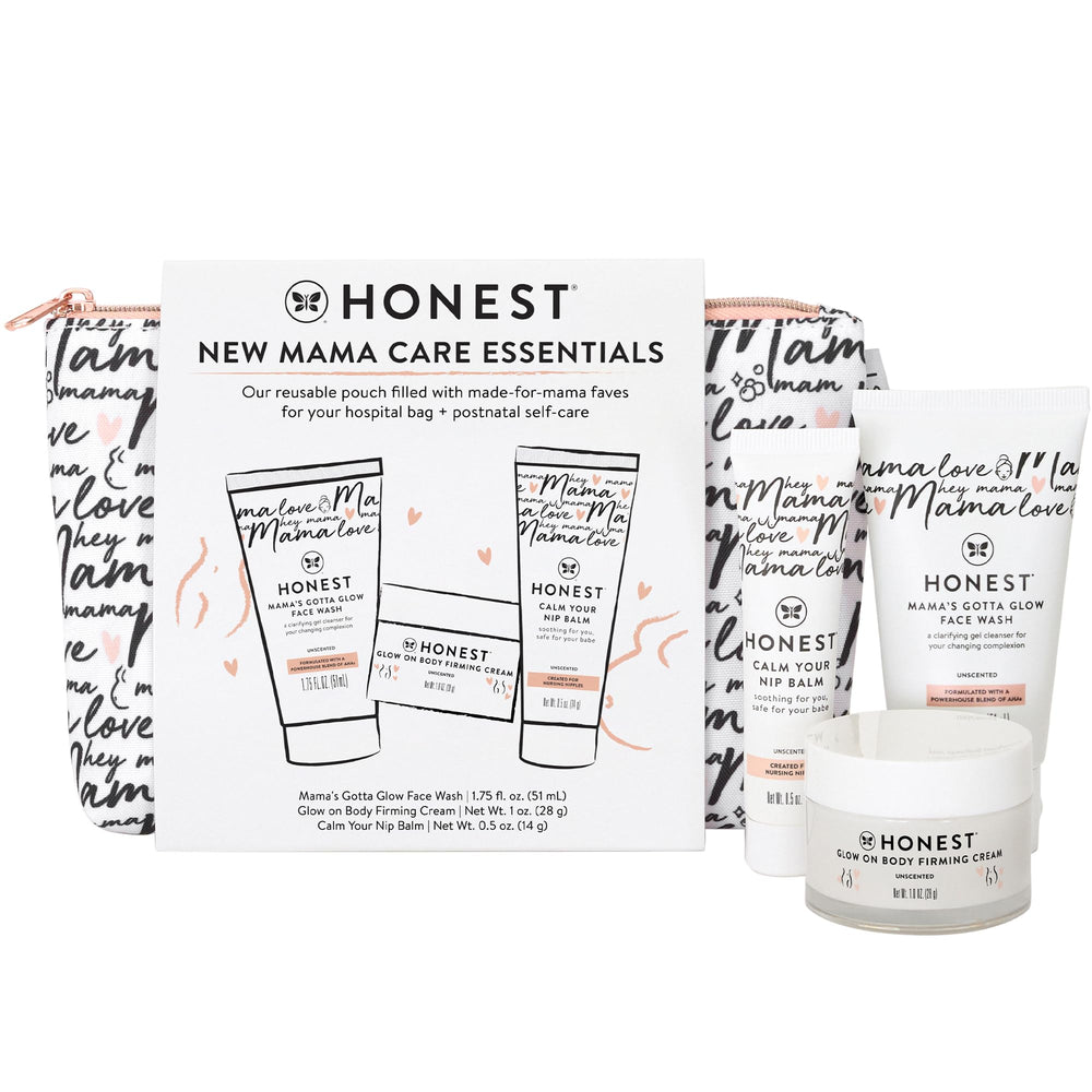 the honest company pouch front view showing compact hospital-bag convenience