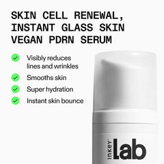 The INKEY List PDRN Serum label close-up showing plant-derived PDRN ingredient info