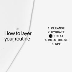 The INKEY List texture drop showing lightweight watery gel and hydrating finish benefit