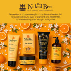 The Naked Bee label close-up highlighting natural ingredients and safety