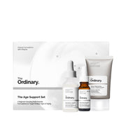 The Ordinary Age Support Set packaging displayed, shows convenience and complete routine