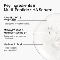 The Ordinary Multi-Peptide + HA Serum pipette dispensing formula, highlights targeted delivery