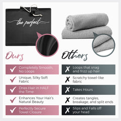 THE PERFECT HAIRCARE close-up microfiber texture highlighting silky smooth, low-friction surface