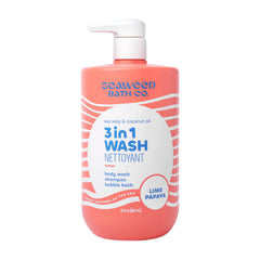 The Seaweed Bath Co. front packaging showing 3‑in‑1 convenience and scent