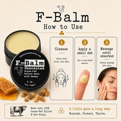 The Tallowed Truth applying balm to hand demonstrating instant hydration benefit