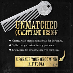 THE VINTAGE GROOMING CO. comb half-in-pocket showing portable size for travel