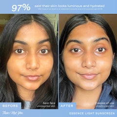 Then I Met You sunscreen texture on skin showing lightweight, non-greasy finish