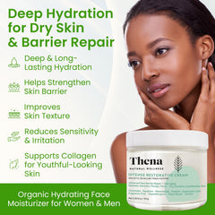 THENA open jar revealing smooth non-greasy cream surface