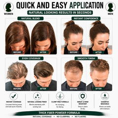 Thick Fiber before and after crown view showing fuller-looking hair benefit