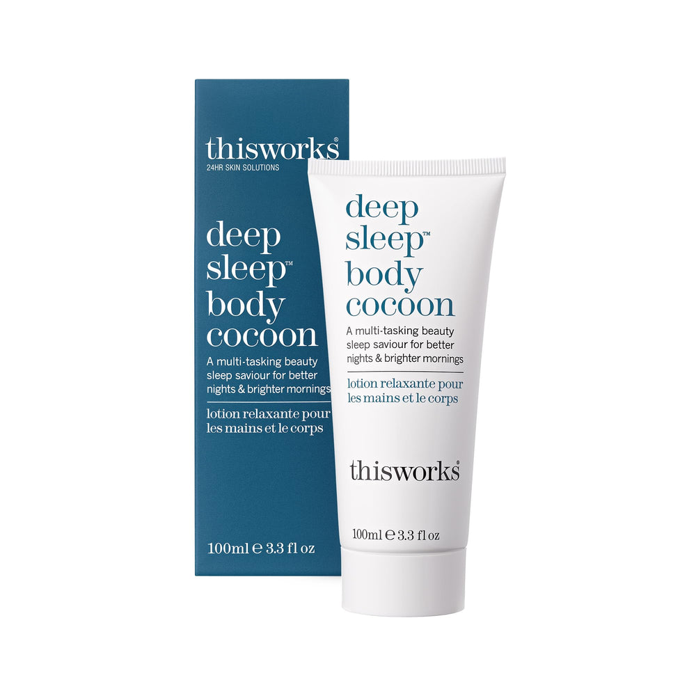 THISWORKS front tube showing product branding and compact travel size benefit