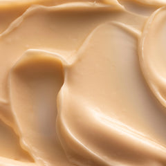 Three Ships open jar top view displaying smooth cream consistency for easy use