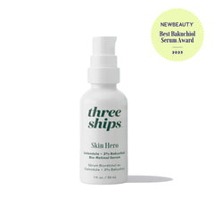 Three Ships dropper dispensing serum highlighting controlled application