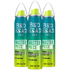 TIGI front packaging showing travel-size trio and brand benefits