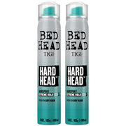 TIGI Bed Head front packaging showing compact travel hairspray with strong hold benefit