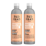 TIGI Bed Head front packaging showing dual 25.36 fl oz bottles, highlights hydration