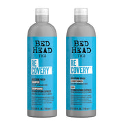 TIGI Bed Head recovery duo front packaging showing full-size bottles and benefits