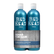 TIGI Bed Head recovery front packaging showing full-size duo and clear benefits