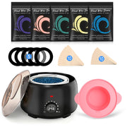 TIKESI front view of complete waxing kit showing included components and benefits